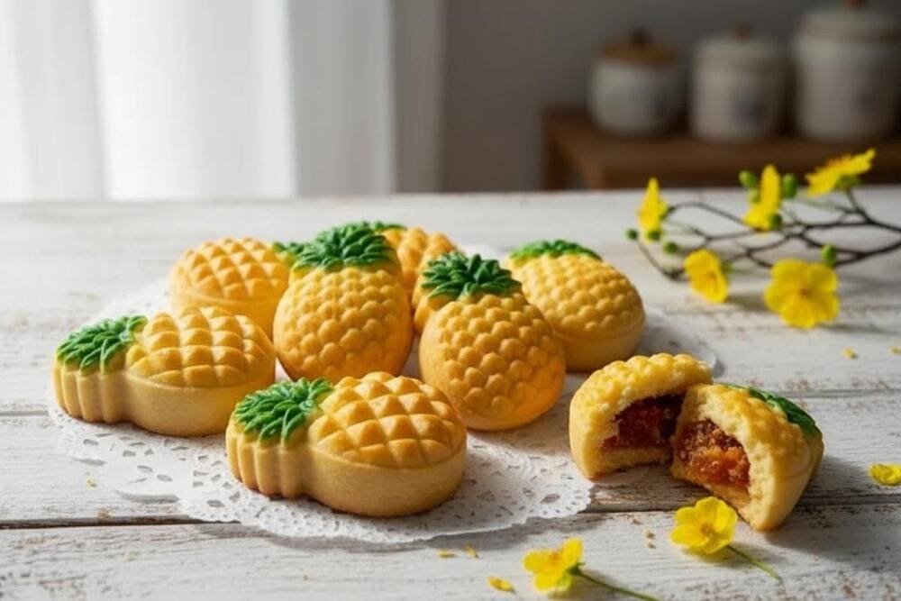 Học l&agrave;m b&aacute;nh dứa.